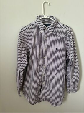 Ralph Lauren Men’s Purple Striped Button-Down Shirt